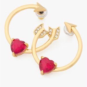 New Kate Spade Lovestruck Heart And Arrow Hoops